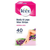 Maxi Pack 40 Easygrip Ready-To-Use Wax Strips + 4 Perfect Finish Wipes For Normal Skin