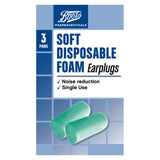 Soft Disposable Foam Earplugs - 3 Pairs With Carry Case