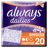 Dailies Singles Normal To Go Panty Liners Fresh X 20