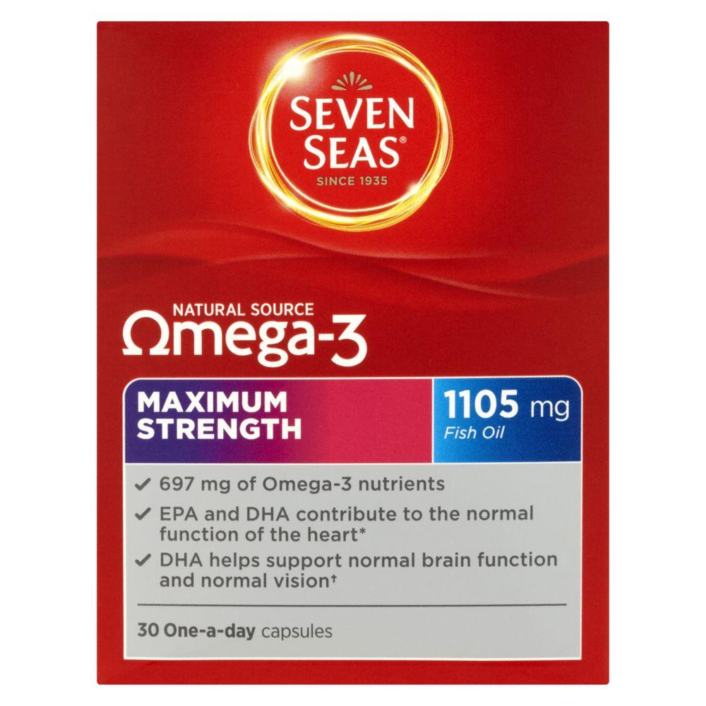 Natural Source Omega-3 Maximum Strength 1105Mg Fish Oil 30 One-A-Day Capsules