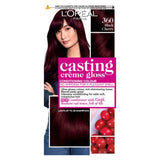 Paris Casting Creme Gloss Semi-Permanent Hair Dye, Black Hair Dye 360 Black Cherry