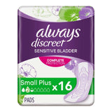 Discreet Incontinence Pads Small Plus For Sensitive Bladder X 16
