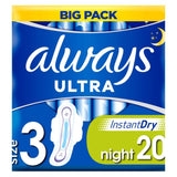 Ultra Night (Size 3) Sanitary Towels Wings 20 Pads