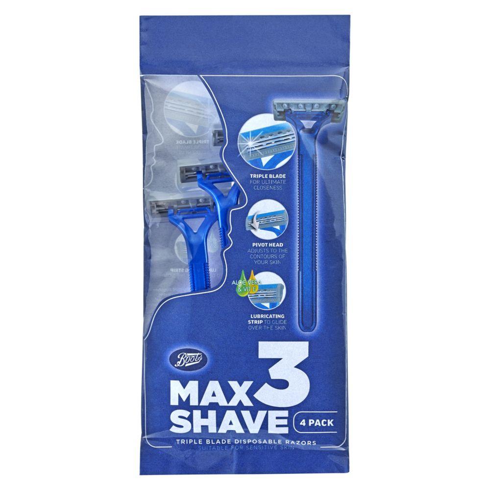 Max Shave 3 Blade Disposable 4 Pack