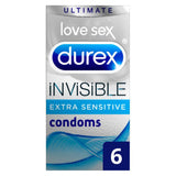 Invisible Extra Thin Extra Sensitive Condoms - 6 Pack