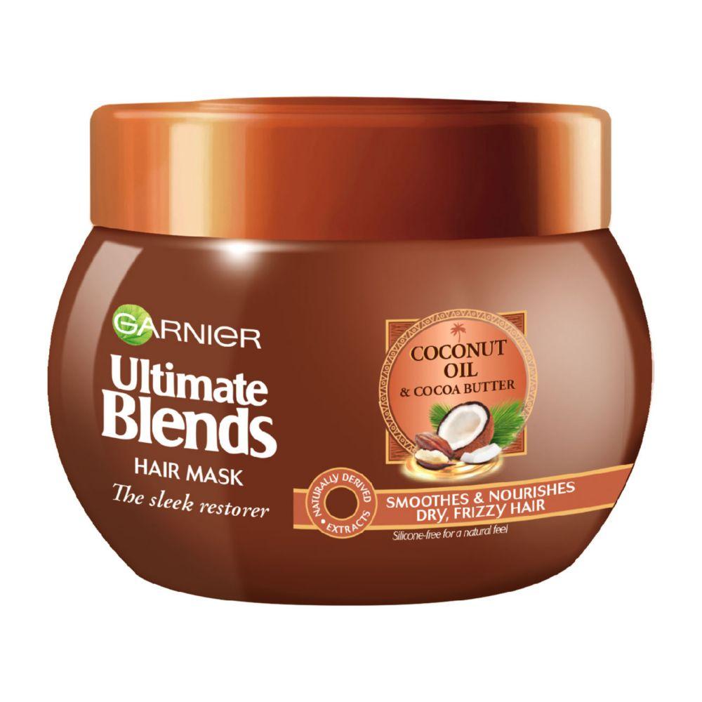 Ultimate Blends Coconut Oil And Cocoa Butter Smoothing Mask, Garnier, Ultimate Blends, AHB