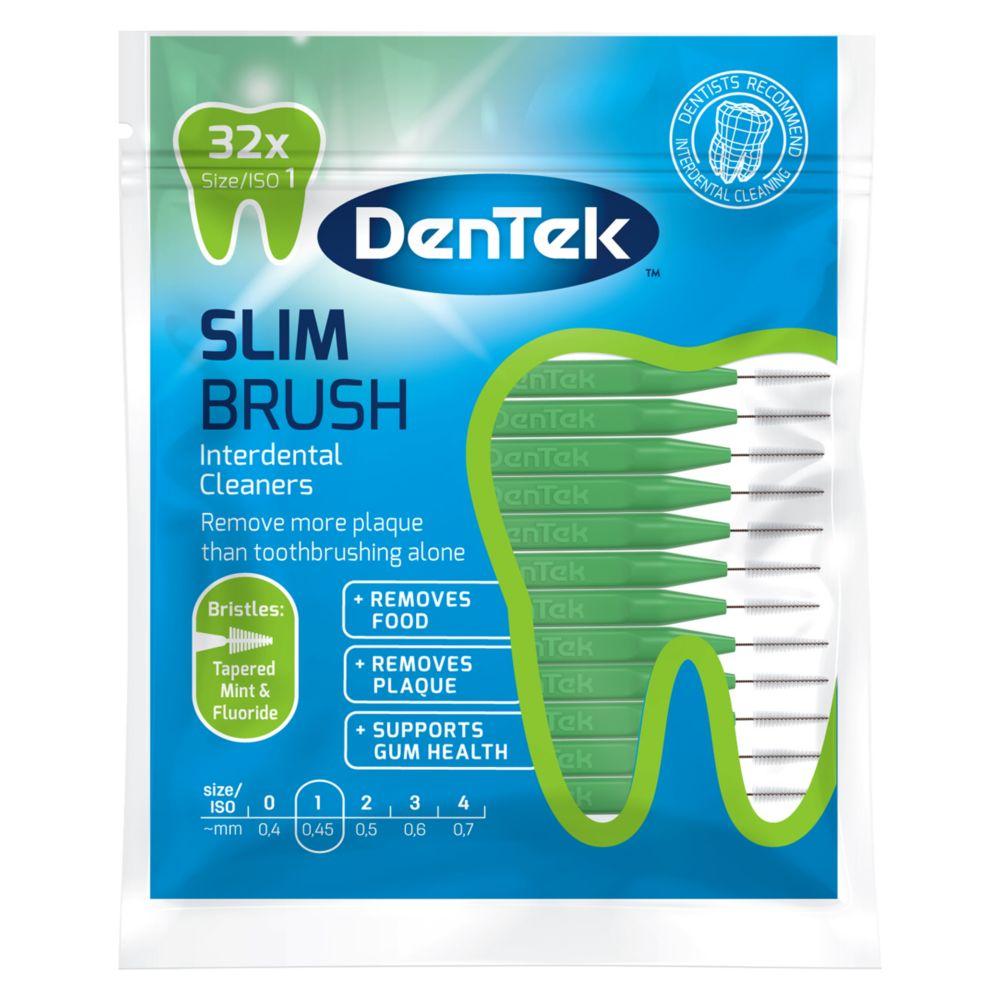 DenTek Slim Brush Advanced Clean Interdental Cleaners, Extra Tight, 32 Count