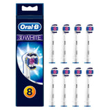 3D White Replacement Electric Toothbrush Heads 8 Pack