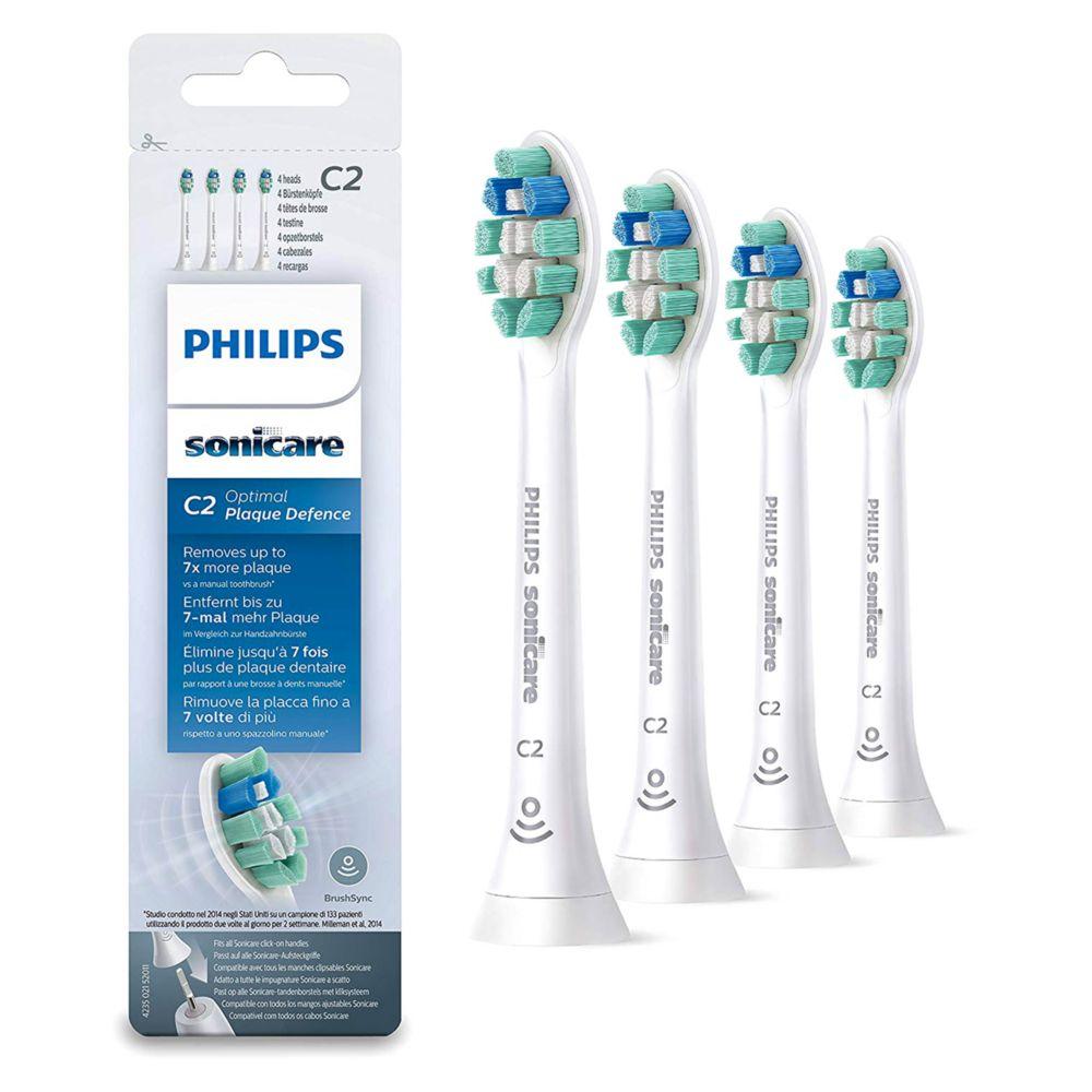 Sonicare Optimal Plaque Defence Brushsync Enabled Replacement Brush Heads - 4 Pk White Hx9024/12