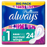 Platinum Normal (Size1) Sanitary Towels Wings 24 Pads