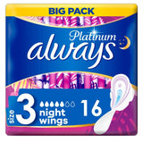 Platinum Night (Size3) Sanitary Towels Wings 16 Pads