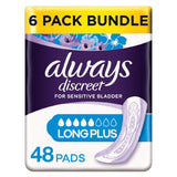 Discreet Long Plus Pads - 48 Pads (6 Pack Bundle)