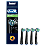 Crossaction Black Replacement Electric Toothbrush Heads 4 Pack