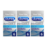 Invisible Extra Thin Condoms Bundle (3 X 6 Pack)