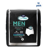Staydry Men Night Pants Medium - 120 Pants (12 Pack Bundle)