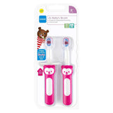 BabyS Brush With Safety Shield - Double Pack - Pink