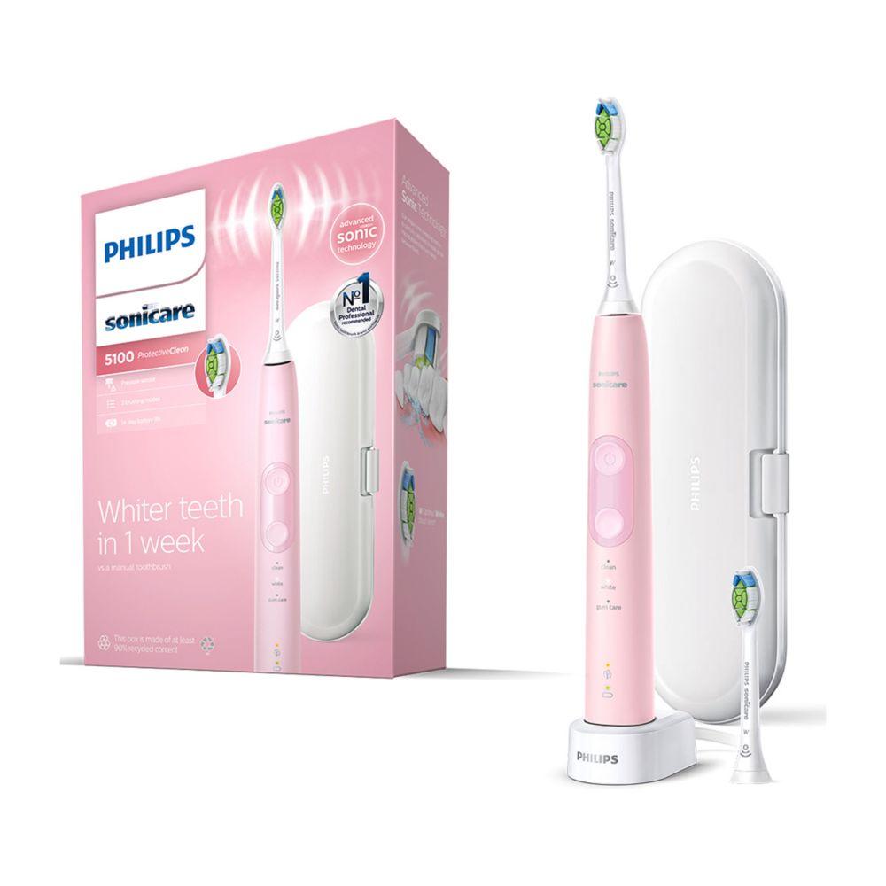 Sonicare Protectiveclean 5100 Pink Electric Toothbrush & Additional Toothbrush Head