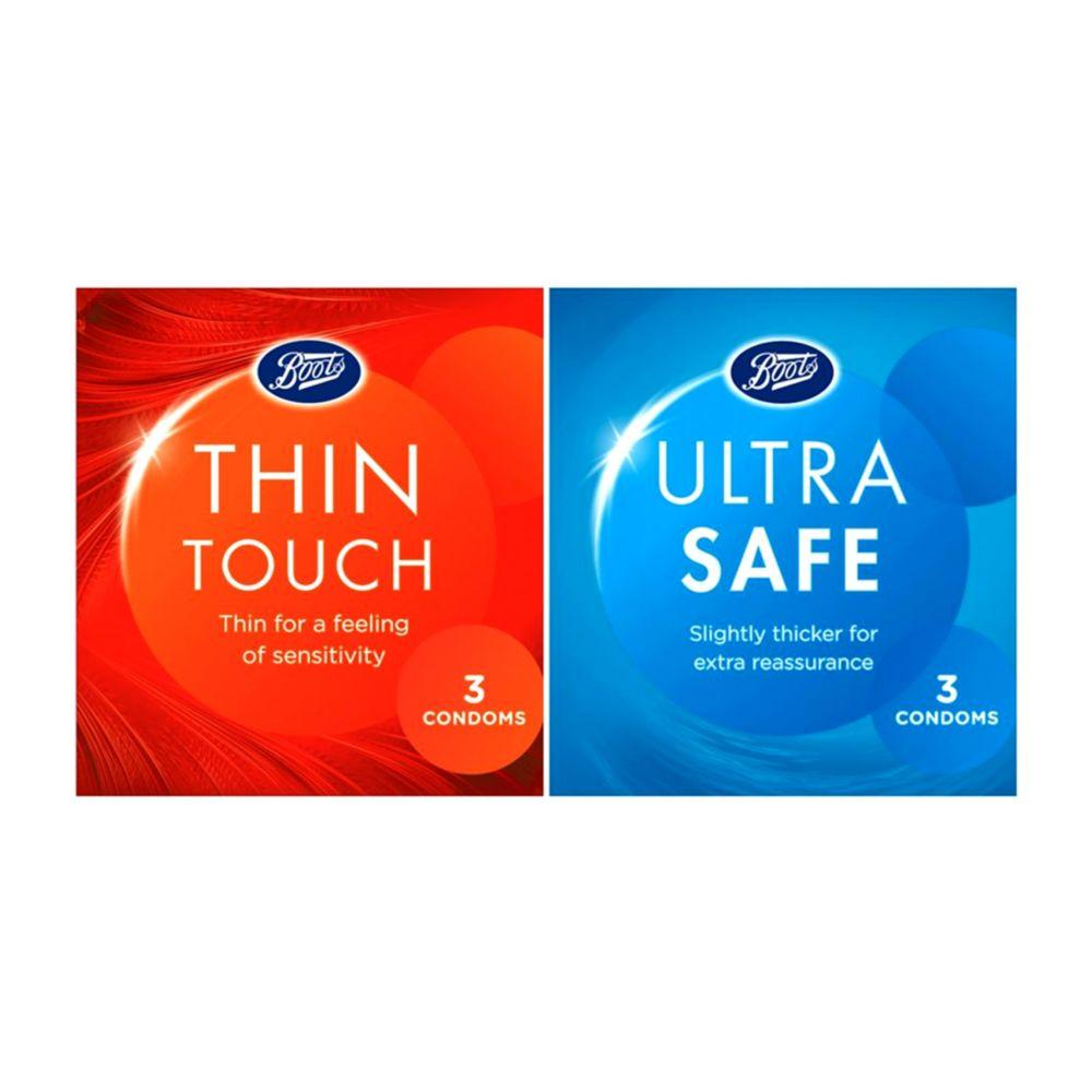 Thin Touch And Ultra Safe Condoms Bundle (2 X 3 Pack)