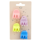 Kids Hair Shiny Coloured Jaw Clips 4S