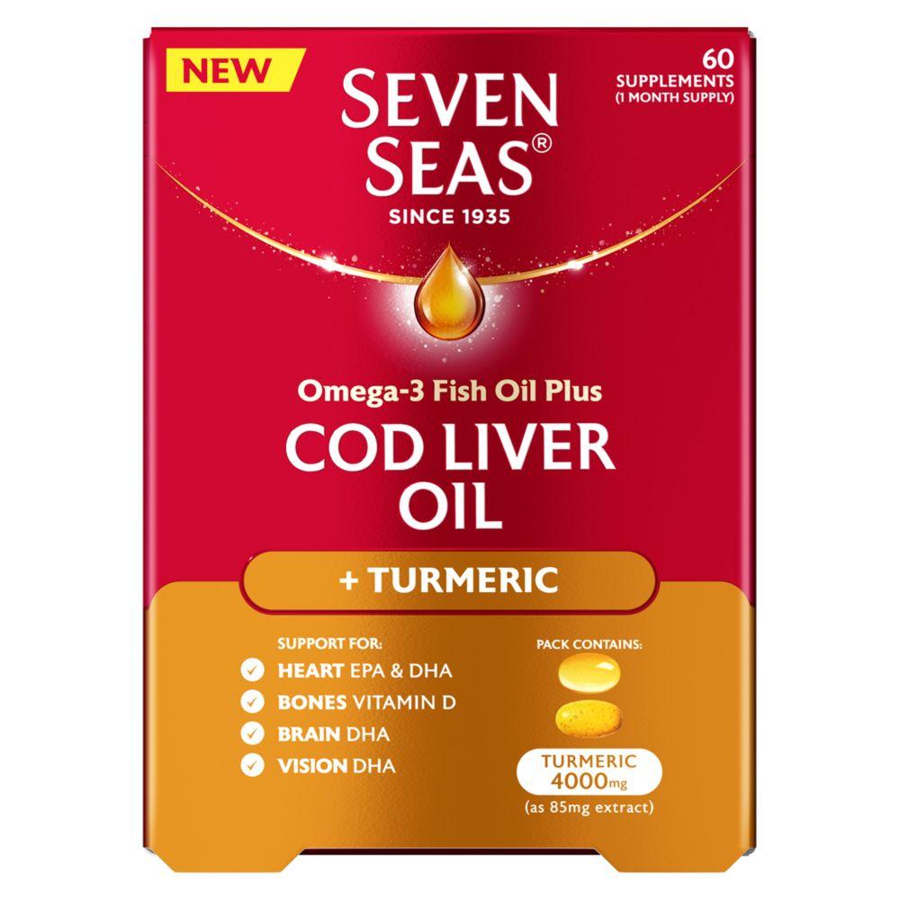 Omega-3 Fish Oil Plus Cod Liver Oil + Turmeric 60S