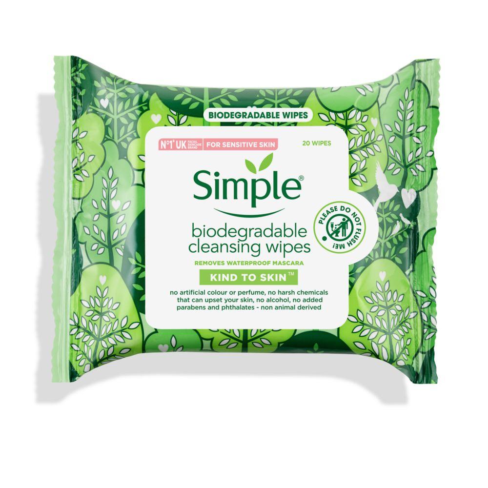 Simple Biodegradable Face Wipes 20s