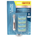 Extra Smooth Sensitive Rosegold Metal Handle Razor + 7 Blades