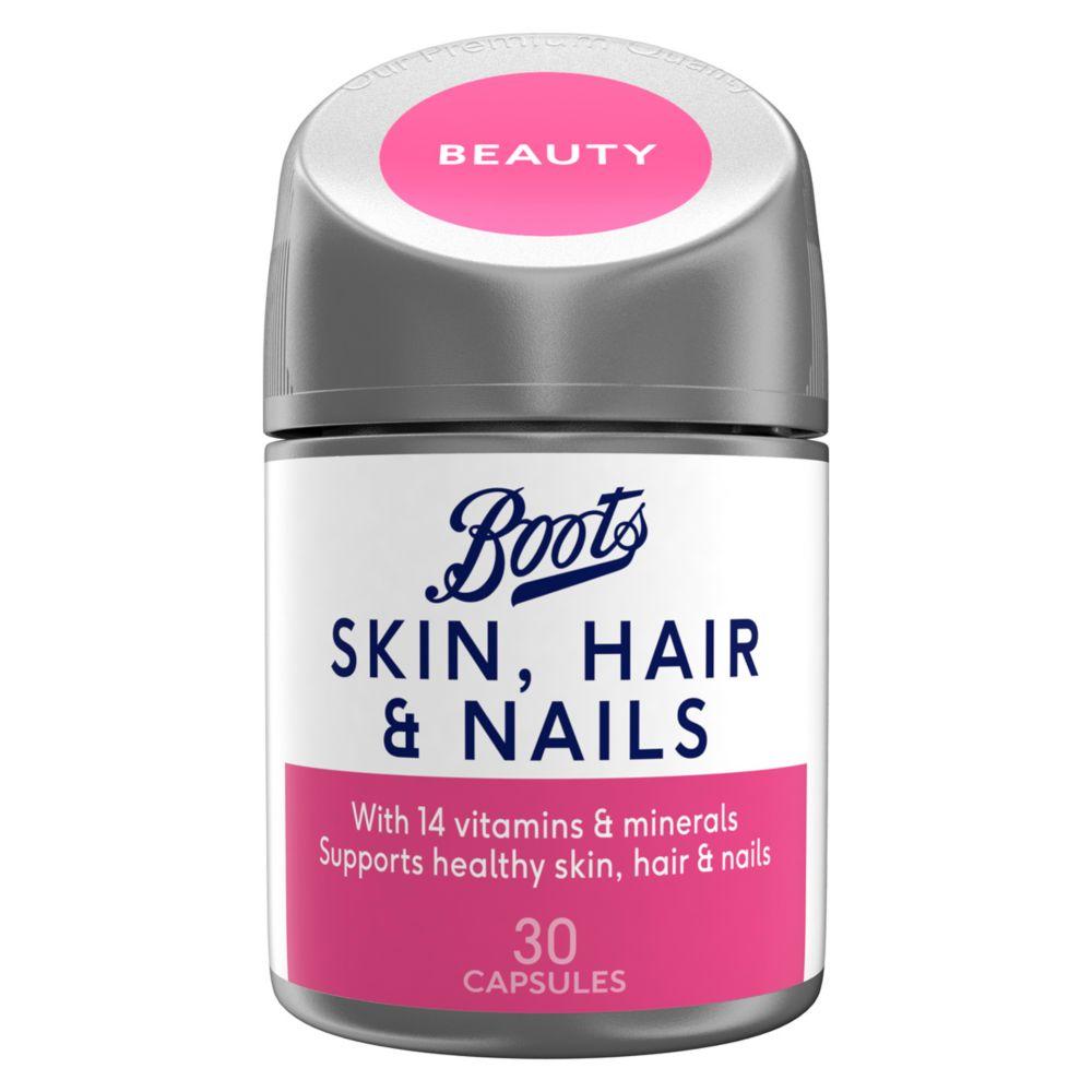 Skin, Hair & Nails - 30 Capsules (1 Month Supply) for Beauty & Strength Support