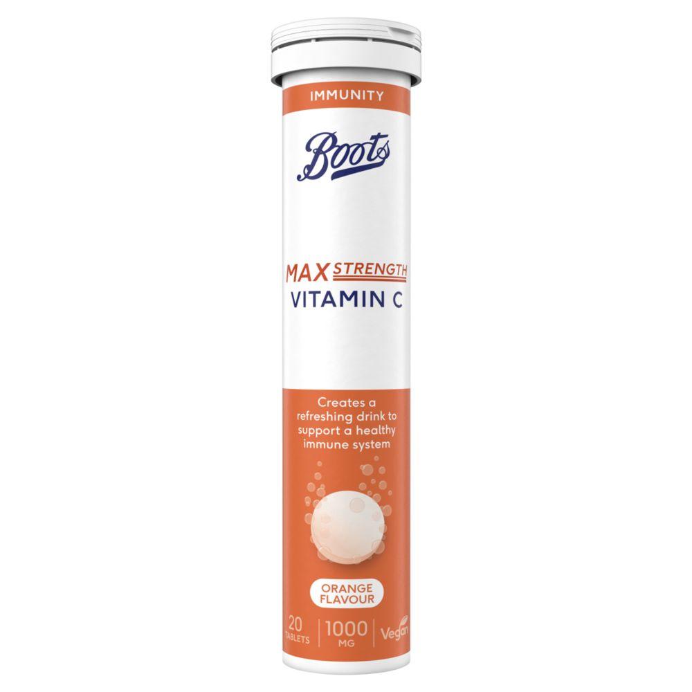 Max Strength Vitamin C 1000 Mg â€œ 20 Orange Flavour Effervescent Tablets