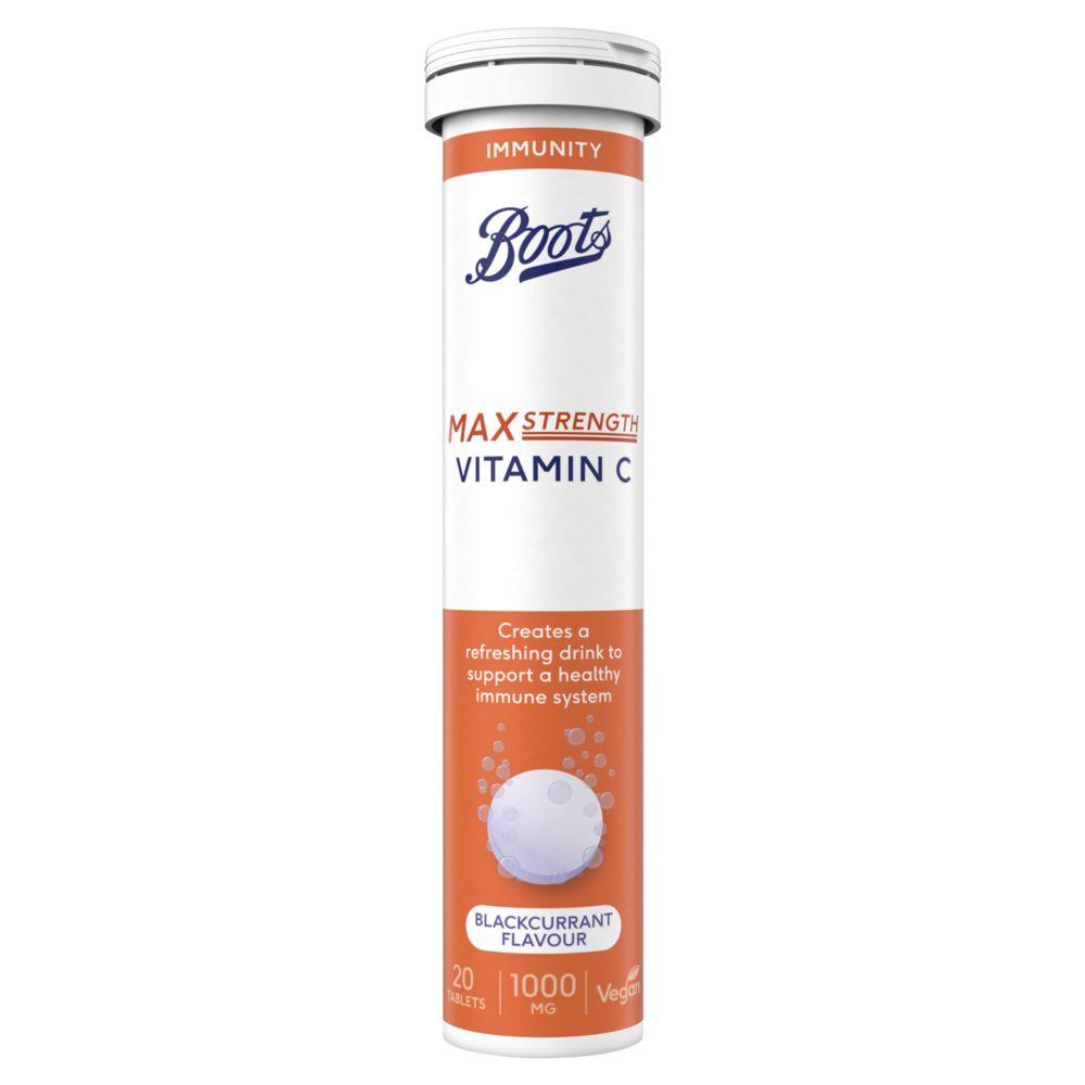 Blackcurrant Flavour Effervescent Vitamin C 1000 Mg 20 Tablets