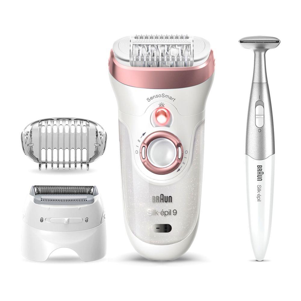 Silk-Ãƒâ€°pil 9 9-890 Epilator For Women For Long-Lasting Hair Removal, White/Rose Gold