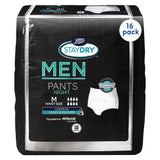 Staydry Men Night Pants Medium - 160 Pants (16 Pack Bundle)