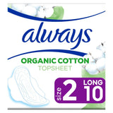 Organic Cotton Protection Ultra Long (Size 2) Sanitary Towels Wings 10 Pads