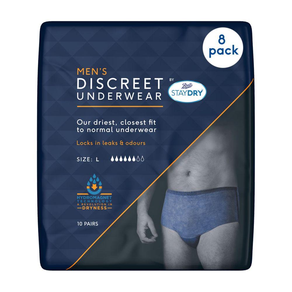 Staydry Men'S Discreet Pants Large - 80 Pairs (8 Pack Bundle)