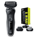 Series 5 50-W4650Cs Electric Shaver Men With Charging Stand, 2 Easyclick Attachments, White