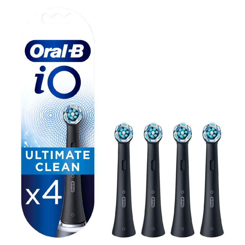Io Ultimate Clean Black Replacement Electric Toothbrush Heads 4 Pack