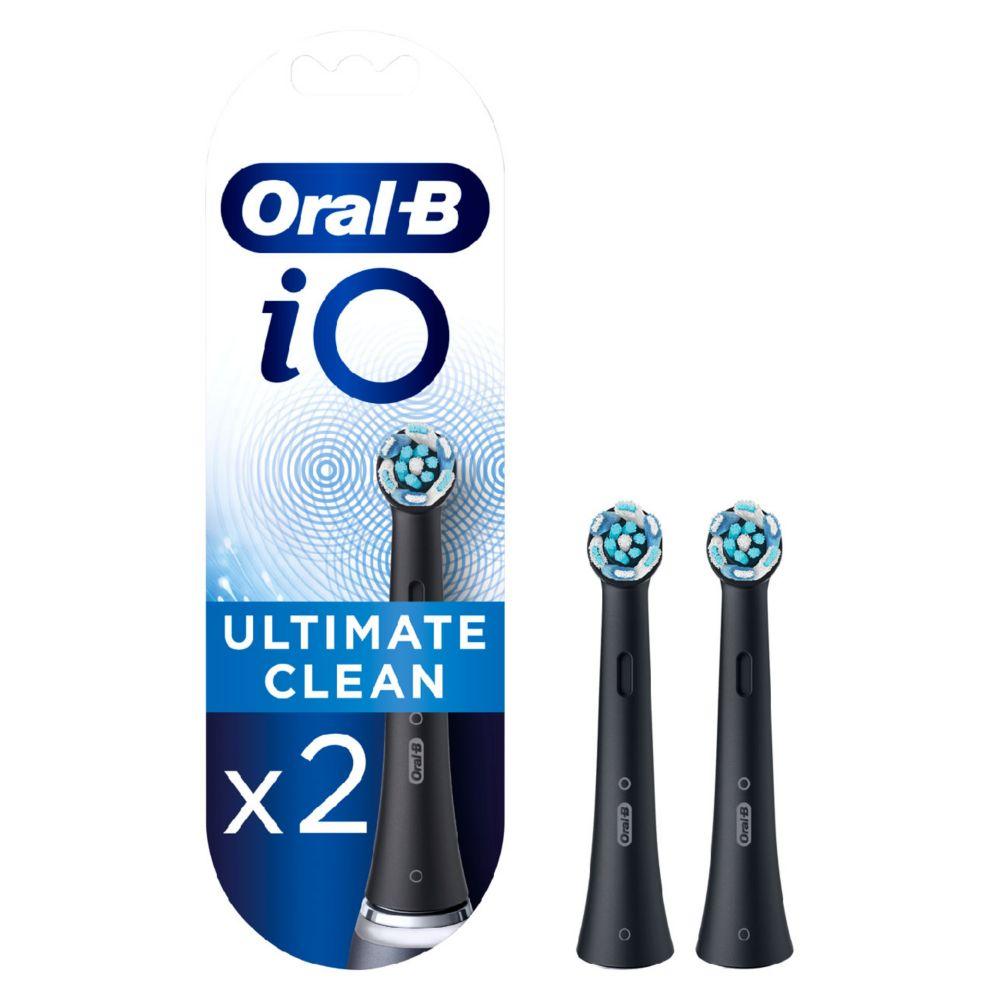 Io Ultimate Clean Black Replacement Electric Toothbrush Heads 2 Pack