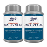 Max Strength Cod Liver Oil 1000Mg Bundle: 2 X 180 Capsules (1 Year Supply)