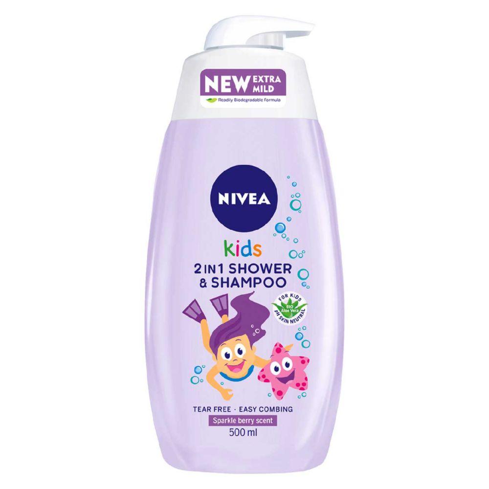 Kids Sparkle Berry 2 In 1 Shower Gel & Shampoo, 500Ml