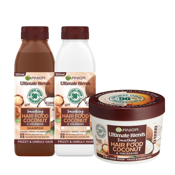 Garnier Ultimate Blends Smoothing Hair Food Coconut Shampoo for
