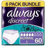 Discreet For Sensitive Bladder Pants (5 Drop) Large - 60 Pants (6 Pack Bundle)