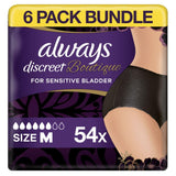 Discreet Boutique Underwear Incontinence Pants Plus Medium Black - 54 Pants (6 Pack Bundle)