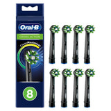 Crossaction Toothbrush Head Black Edition With Cleanmaximiser Technology, 8 Pack