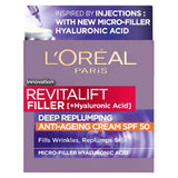 Paris Revitalift Filler + Hyaluronic Acid Anti Ageing Anti-Wrinkle Spf 50 Replumping Day Cream 50Ml